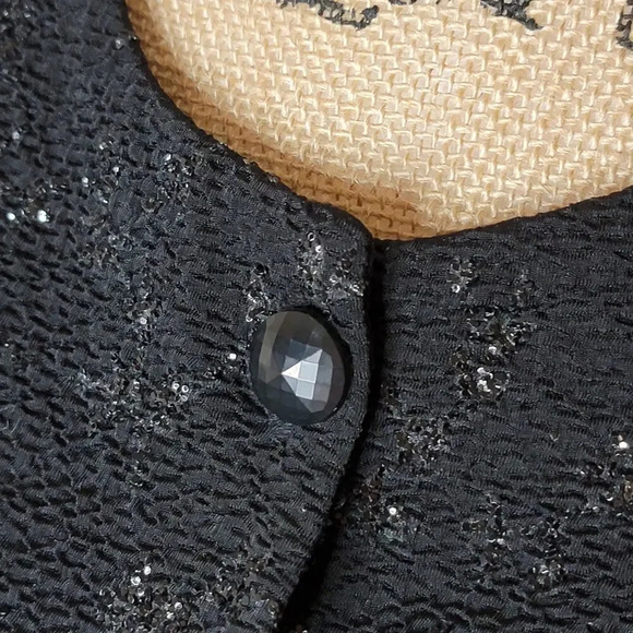 JESSICA HOWARD Vintage Womens Plus Sparkle Cropped Evening Jacket Size 16 Black - Picture 10 of 11